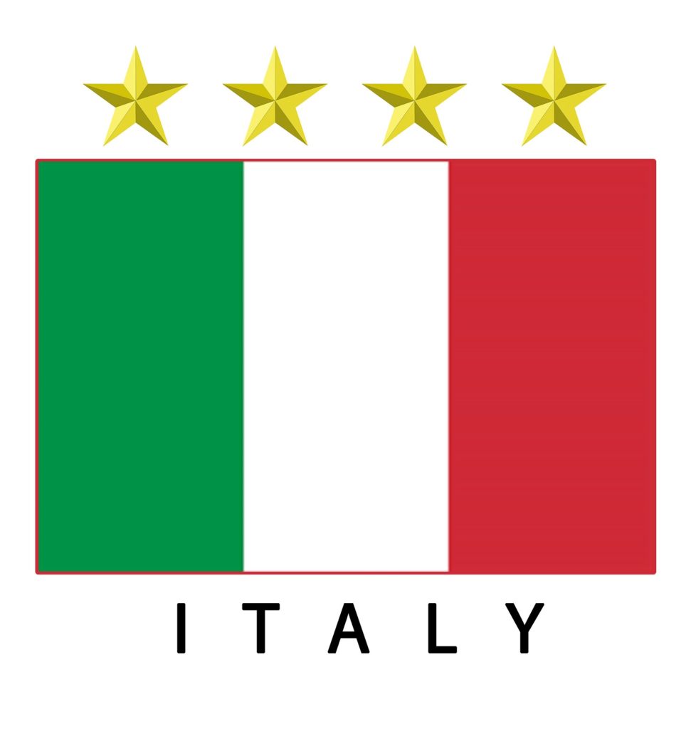 Italian  with 4 stars to represent 4 World Cup wins