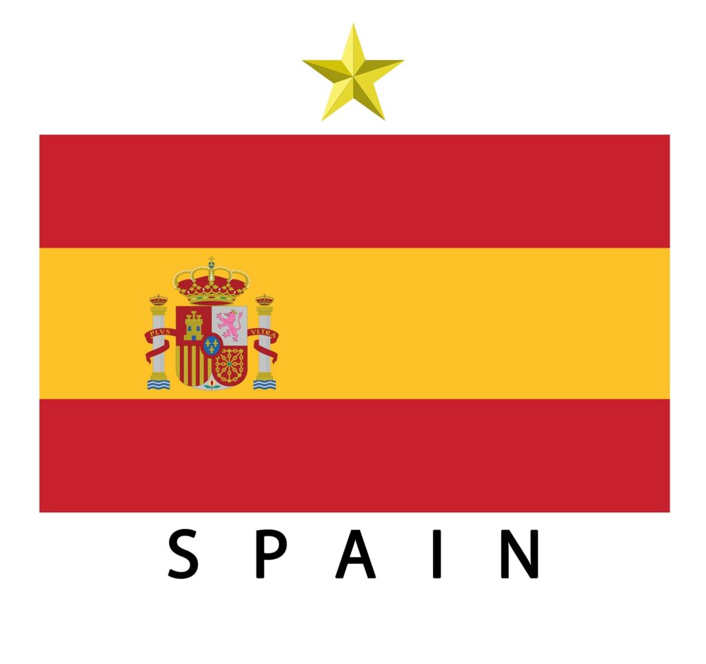 Spanish flag with 1 star to represent 1 World Cup win